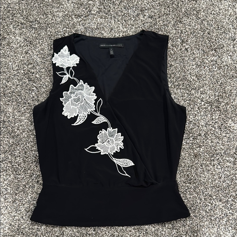 White House Black Market Sleeveless Wrap Blouse